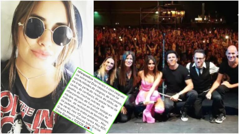 La carta de Lali Espósito en Instagram tras finalizar su gira Soy tour (Fotos: Instagram)