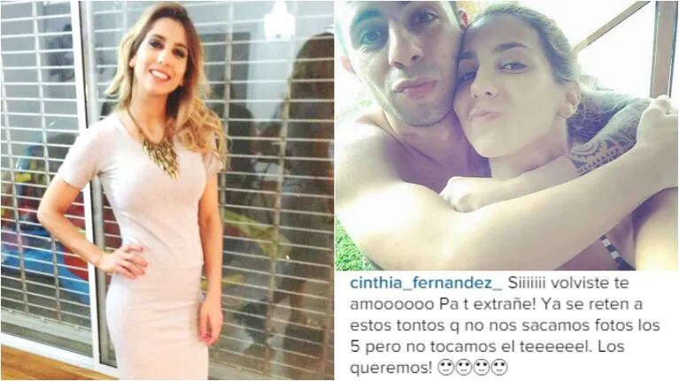 La foto del emotivo reencuentro entre Cinthia Fernández y Matías Defederico (Fotos: Instagram)