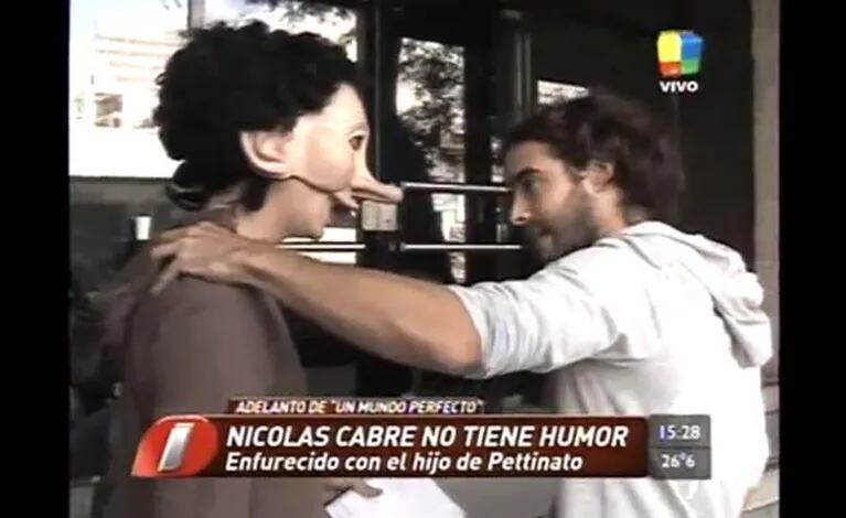 La amenaza de Nicolás Cabré. (Foto: imagen de América TV)
