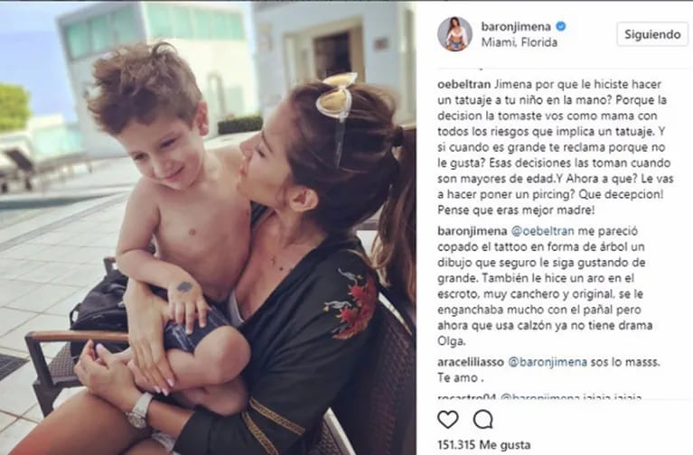 A Jimena Barón la tildaron de mala madre en Instagram y la actriz estalló: mirá su picantísima respuesta