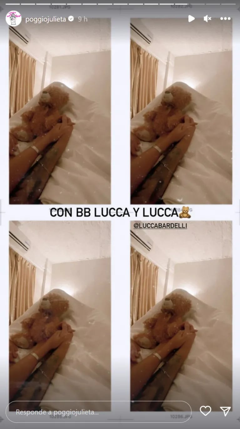  Julieta Poggio pasó su primera noche después de Gran Hermano con su novio Lucca Bardelli y lo retrató con una foto