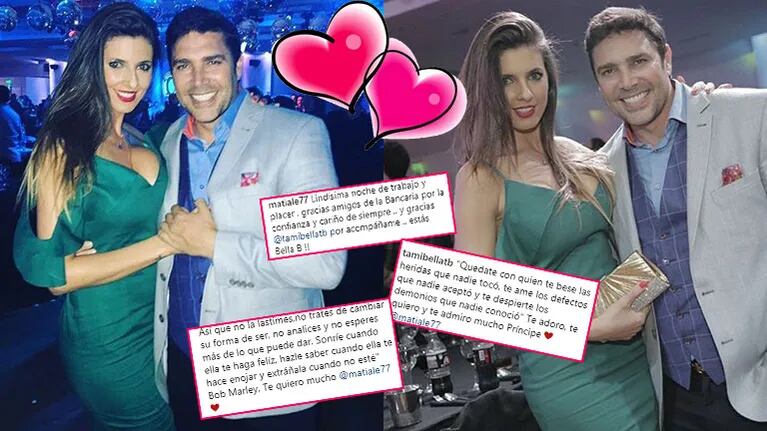 Matías Alé y Tamara Bella, muy enamorados en las redes sociales (Fotos: Instagram).