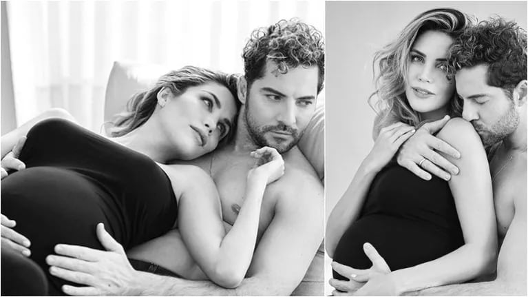 La tierna producción de fotos de David Bisbal con su pareja en la recta final del embarazo (Fotos: Instagram)