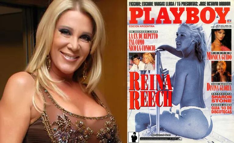 Reina Reech y la tapa de Playboy realizada en 1993. (Foto: web)