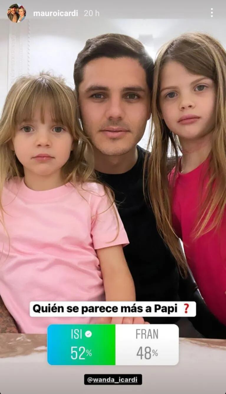 Mauro Icardi posó con sus hijas y sorprendió por su parecido: "¿Quién se parece más a papi?"