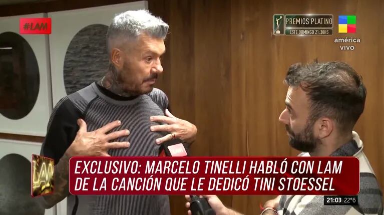 Marcelo Tinelli contó cómo es su relación con Alejandro Stoessel, tras la fuerte canción que le dedicó Tini