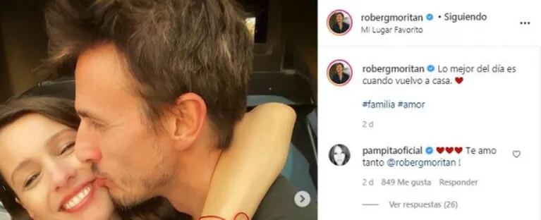 El romántico mensaje de Roberto García Moritán, a los besos con Pampita: "Lo mejor del día es cuando vuelvo a casa"
