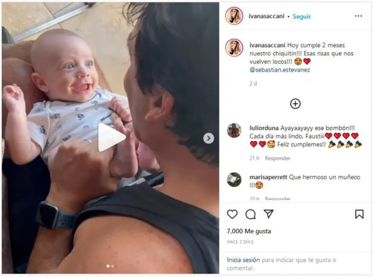 Sebastián Estevanez mostró cómo creció el bebé que tuvo con Ivana Saccani: "Cumplió dos meses"