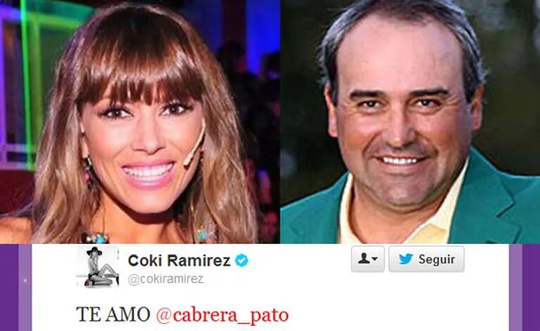 Coki Ramírez y Angel el Pato Cabrera, enamorados. (Fotos: Web)