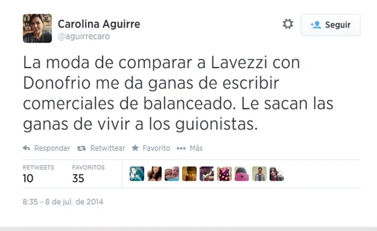 El polémico tweet de Carolina Aguirre. 