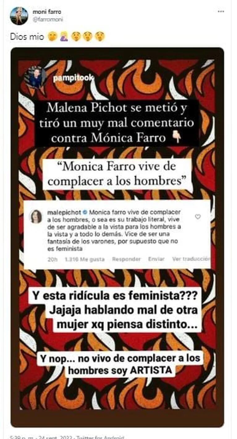 Mónica Farro salió con los tapones de punta contra Malena Pichot: "No se bancan que piense distinto"