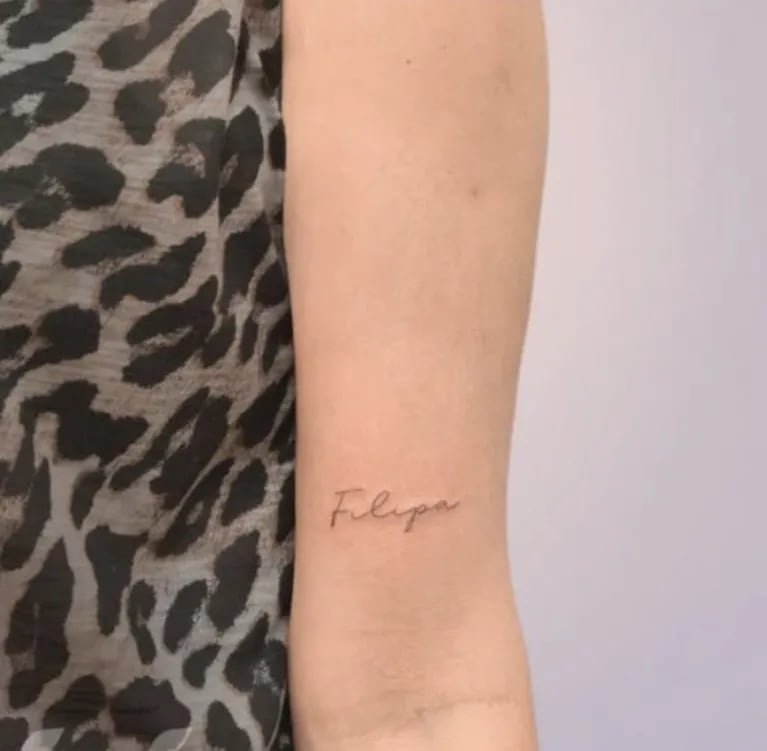 Paula Chaves se hizo un significativo tatuaje dedicado a su hija Filipa
