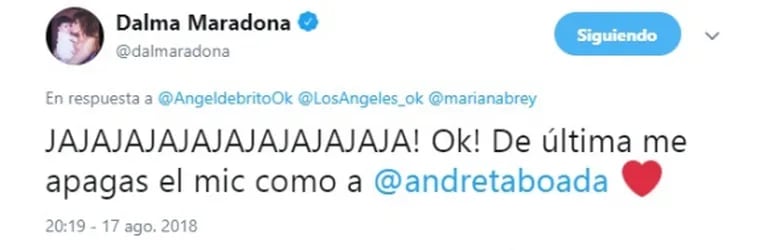 Dalma Maradona se postuló como panelista de Los Ángeles de la Mañana: "Si digo todo lo que pienso, voy presa"