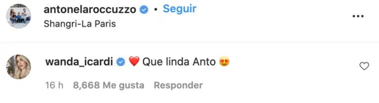 Wanda Nara le dedicó un tierno mensaje a Antonela Roccuzzo en un posteo con Lionel Messi: "Qué linda"