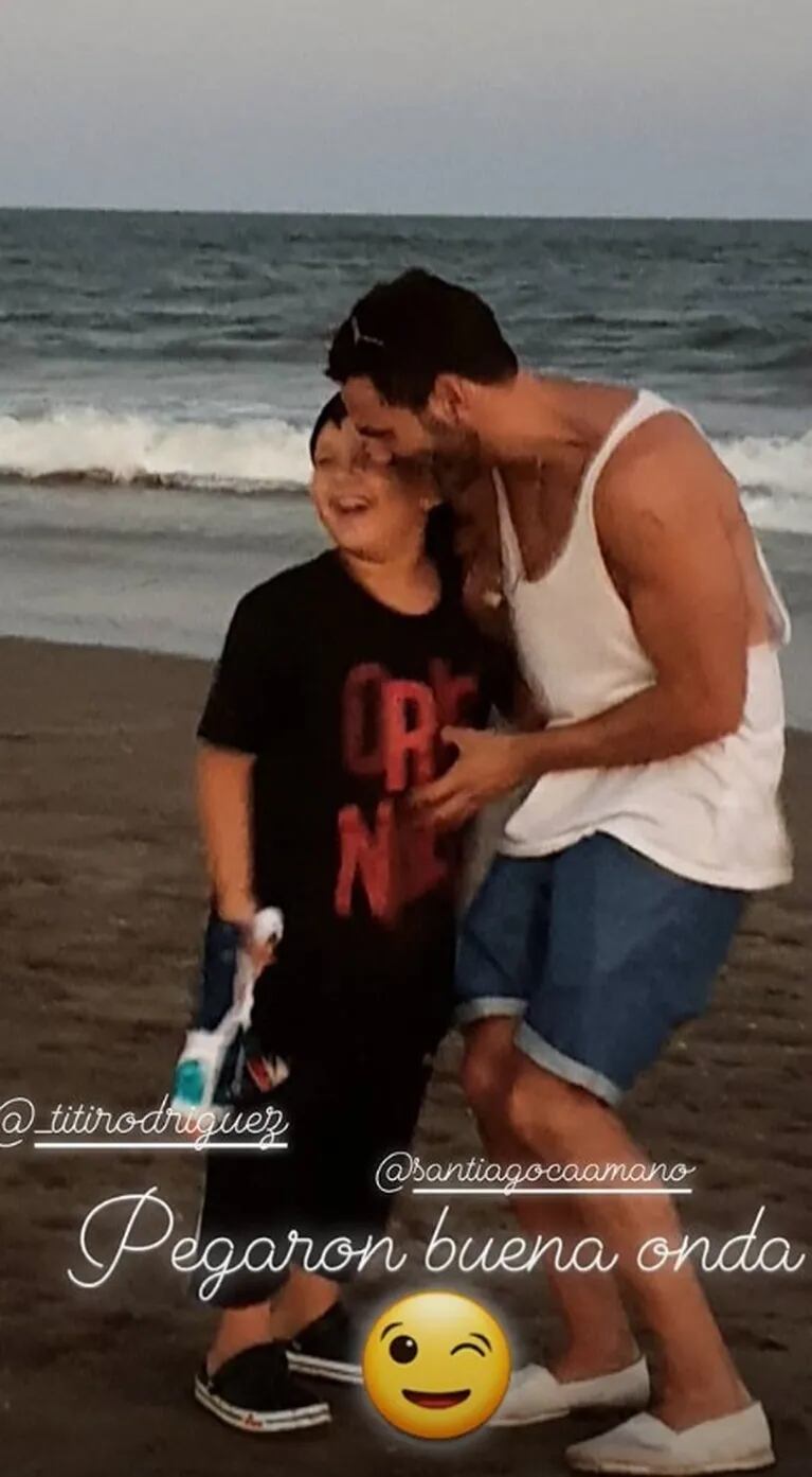 Las fotos de Santiago Caamaño, el novio de Nazarena Vélez, a pura complicidad con su hijo Thiago: "Pegaron buena onda"