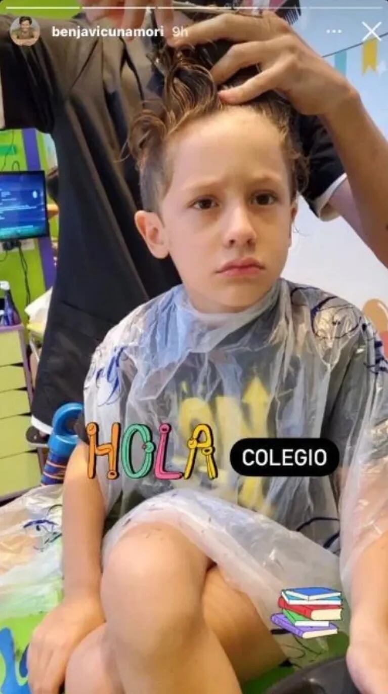 Benjamín Vicuña le cambió el look a su hijo Benicio antes de comenzar el ciclo escolar: "Hola colegio"