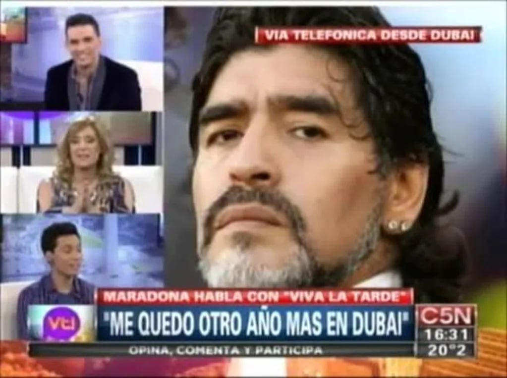 La charla hot (¡en vivo!) de Graciela Alfano y Diego Maradona, desde Dubai
