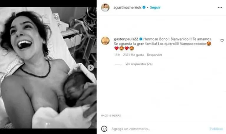 Gastón Pauls sorprendió a Agustina Cherri con su tierno mensaje, tras el nacimiento de su hijo Bono