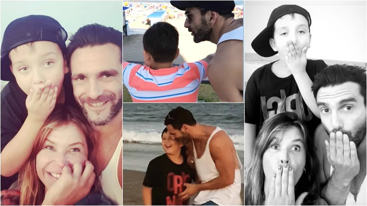 El novio de Nazarena Vélez, a pura complicidad con su hijo Thiago (Fotos: Instagram y Capturas de Instagram Stories)