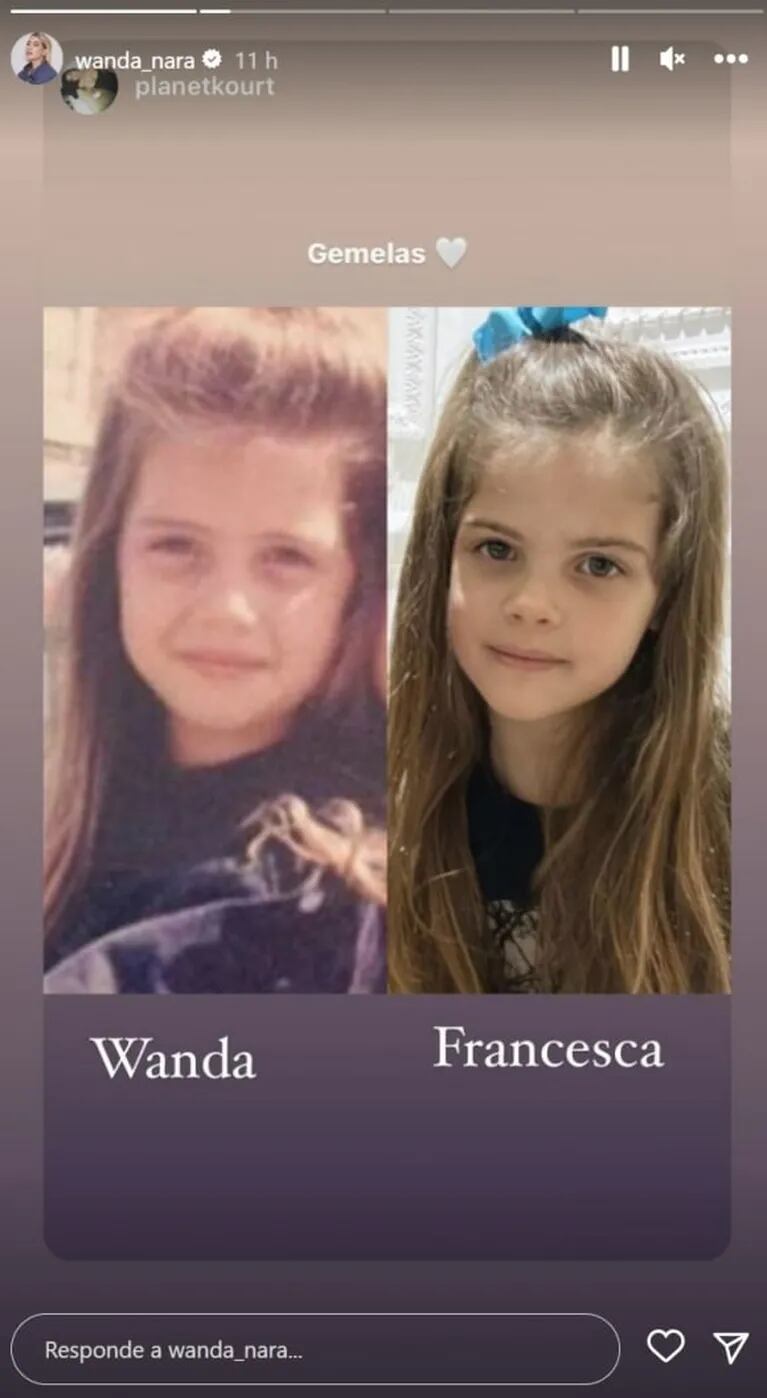 Wanda Nara mostró con una foto su enorme parecido a su hija Francesca Icardi