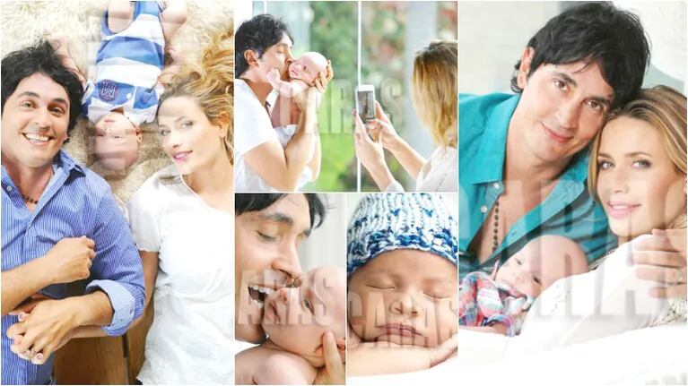 Ivanna Saccani y Sebastián Estevanez presentaron a su tercer hijo Valentino (Fotos: revista Caras)