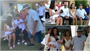 Las fotos del bautismo de Diego Matías, el nieto de Maradona: emotiva ceremonia con el Diez, Junior, Jana y Diego Fernando