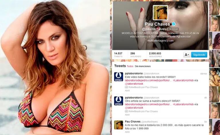 Paula Chaves superó los 2 millones de seguidores en Twitter. (Fotos: Luz de Mar y @paulitachaves)