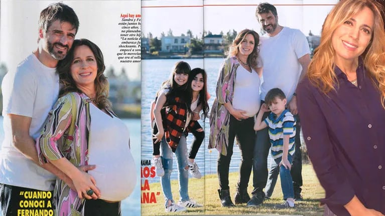 La felicidad de Sandra Borghi con su familia ensamblada, a un mes de ser mamá. (Foto: revista Pronto y Twitter)