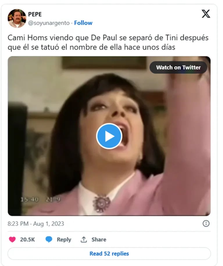 Camila Homs es tendencia tras la separación de Rodrigo de Paul y Tini Stoessel: los memes más divertidos