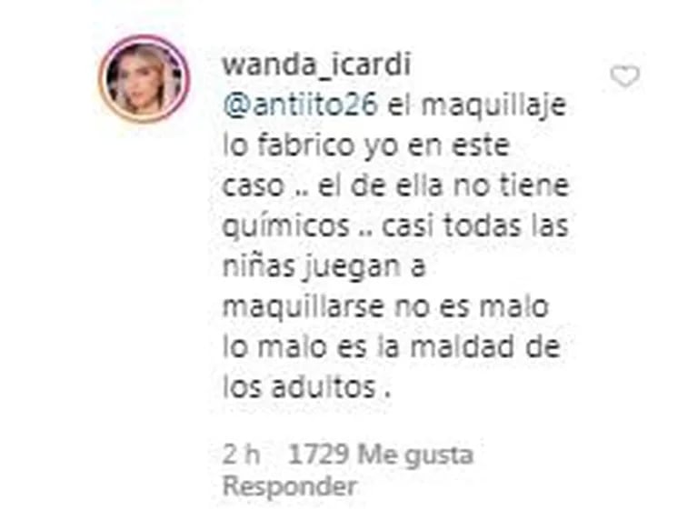 Wanda Nara se cruzó con una seguidora que la criticó por maquillar a sus hijas: "El maquillaje no es malo"
