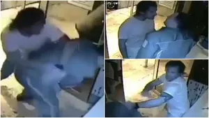 Repudiable video del ataque de un hombre al personal de seguridad por impedirle que salga durante la cuarentena por coronavirus