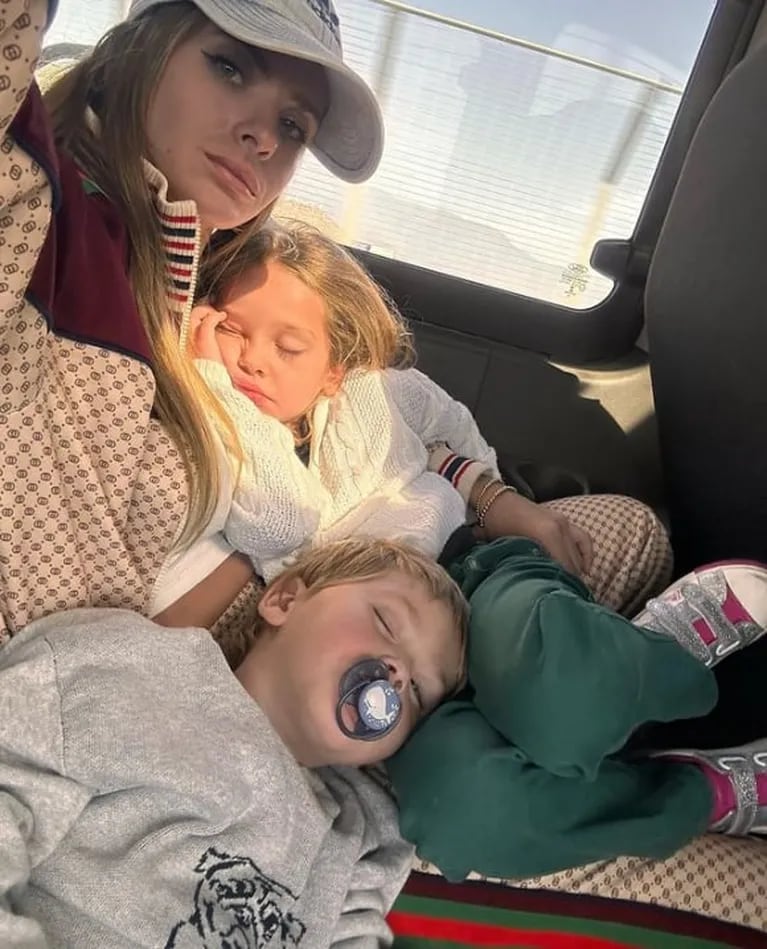 24 horas en fotos: el viaje express de China Suárez con sus hijos a Chile para acompañar a Rusherking a Viña del Mar
