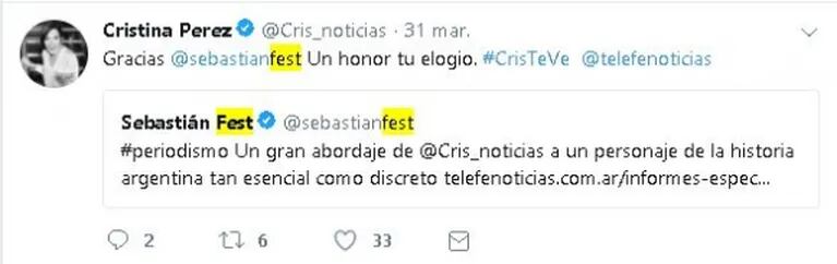 Cristina Pérez blanqueó su noviazgo con un periodista deportivo de La Nación