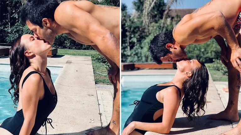 Camila Cavallo y Mariano Martínez, a puro romance en una pileta. (Foto: Instagram)