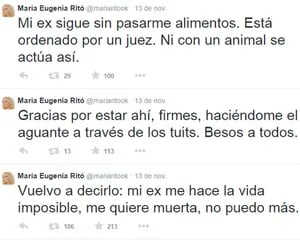 María Eugenia Ritó y una polémica catarsis tuitera contra su ex, Marcelo Salinas: "Me quiere muerta" (Foto: Twitter)