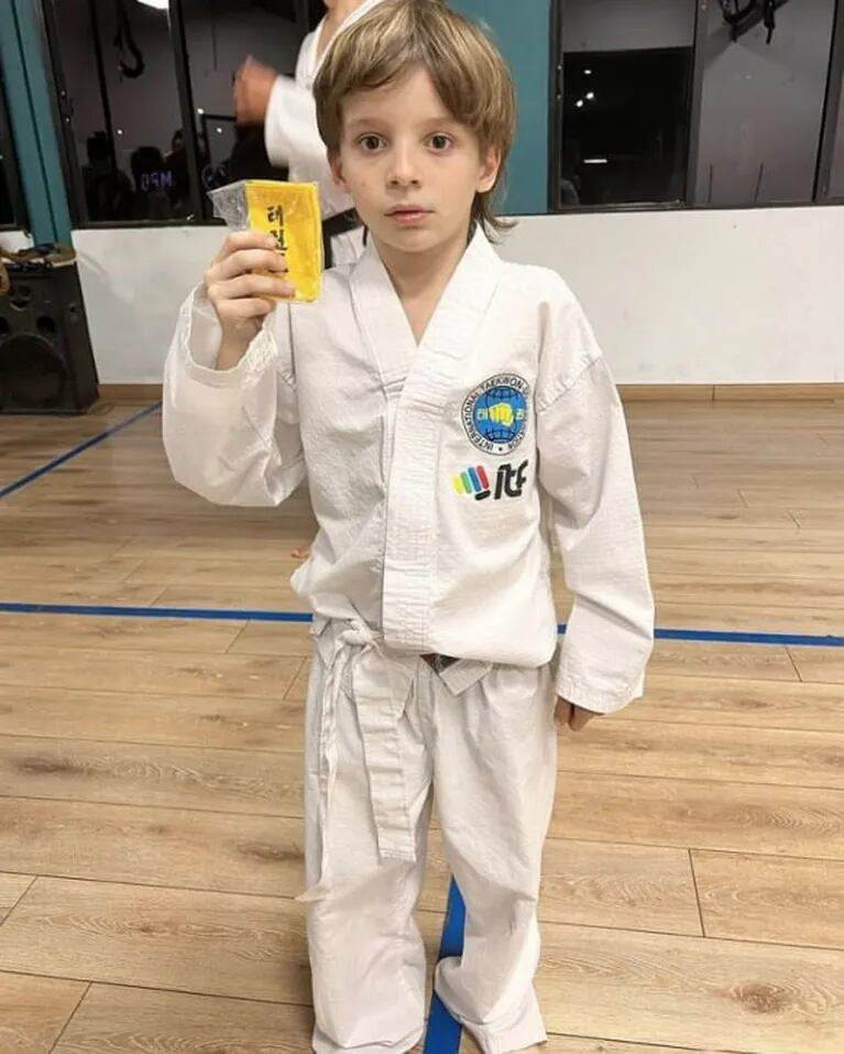 Marcelo Tinelli acompañó a Lolo a su primer examen de Taekwondo 