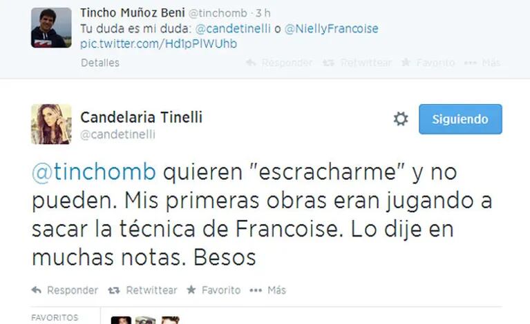 Candelaria Tinelli salió al cruce de las críticas (Fotos: Twitter). 