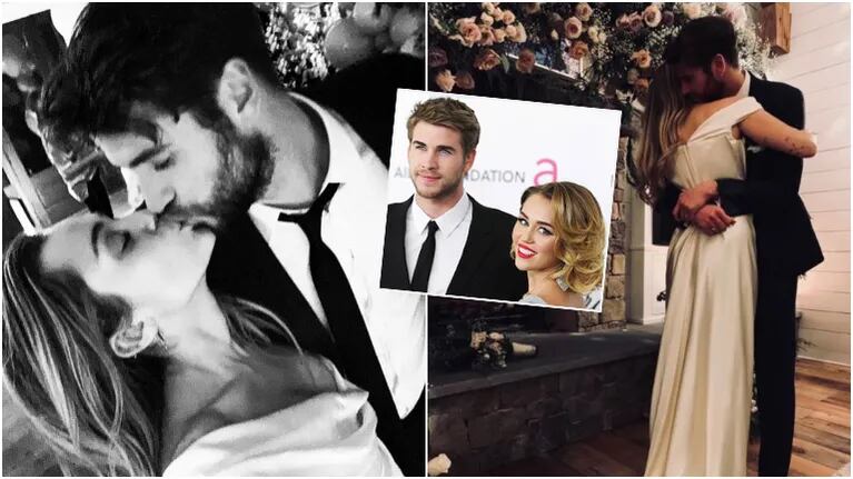 Miley Cyrus y Liam Hemsworth se casaron y la cantante compartió románticas postales de su boda