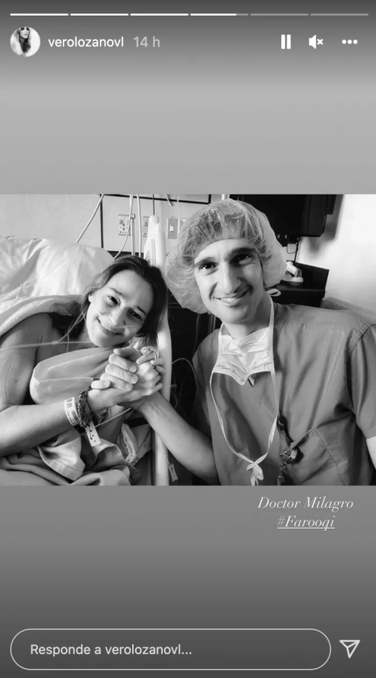 Verónica Lozano compartió una emotiva foto con el médico que la operó: "Doctor milagro"