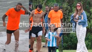 Marcelo Tinelli jugó al fútbol con Licha López y amigos con el aliento de sus hijos Mica y Lolo Tinelli
