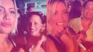 Wanda Nara fue sorprendida con un explosivo beso en un Vip de Ibiza