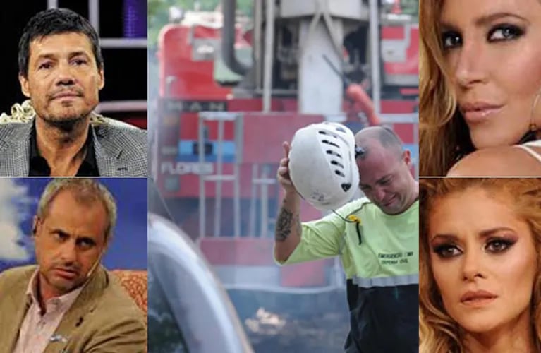 Los famosos reaccionaron en Twitter tras la tragedia de Barracas. (Fotos: TN.com.ar y Web)