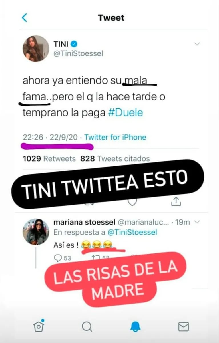 Sugestivo tweet de Tini Stoessel que hizo estallar a los fans: ¿palito para Sebastián Yatra y Danna Paola?