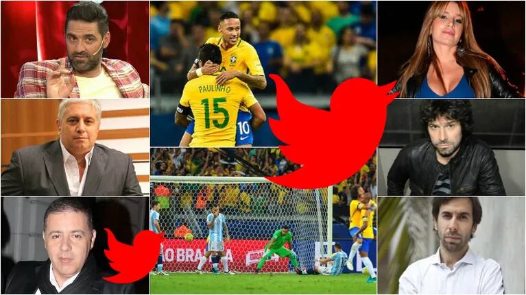 Los tweets de los famosos durante el duro 3-0 de Brasil a Argentina. Foto: Web