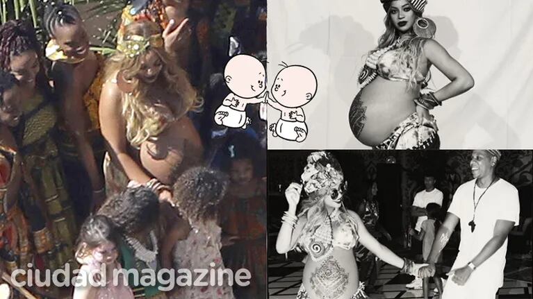 Beyoncé festejó su baby shower con una temática africana  (Fotos: GrosbyGroup e Instagram).