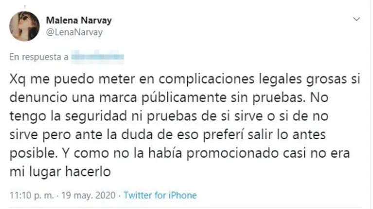 El descargo de Malena Narvay sobre las "máquinas para la piel" y las acusaciones de estafa: "Apenas supe, salí"
