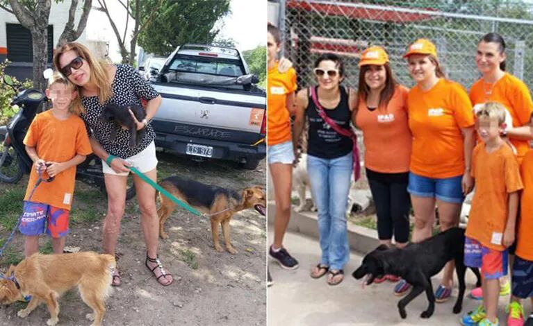 Lizy Tagliani y Anita Martínez, visitaron caniles en Villa Calos Paz (Foto: Prensa Valentina González)