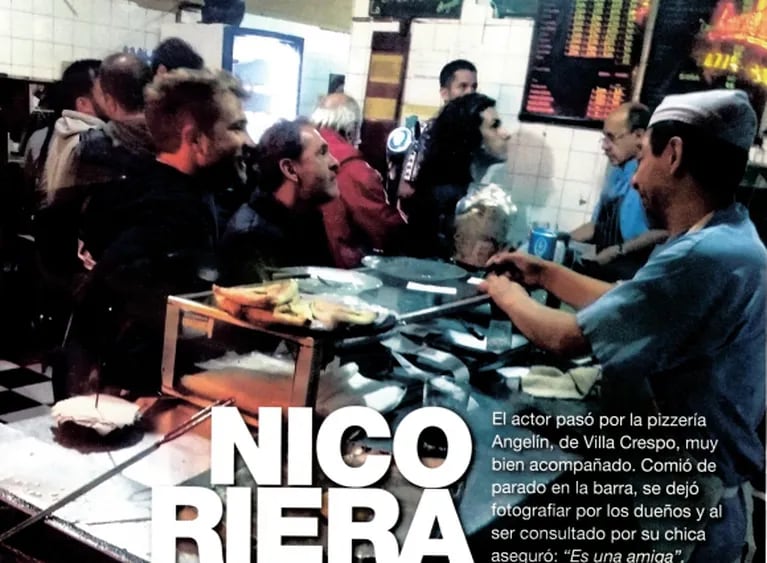 Nico Riera, en una pizzería de Villa Crespo… ¿y enamorado de una morocha?