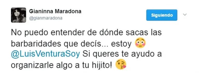 La información de Luis Ventura que hizo estallar a Gianinna Maradona en Twitter: "¿Realmente pensás que gasté 150 mil dólares en el cumpleaños de mi hijo?"