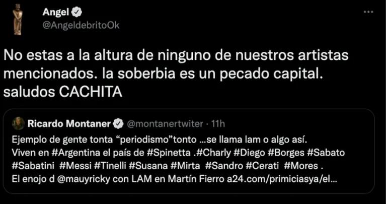 Ricardo Montaner protagonizó un tremendo cruce con Ángel de Brito: "La soberbia es un pecado capital"